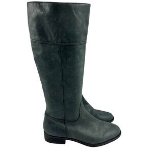 J. Crew Women's 10 Gray Leather Knee High Tall Riding Boots